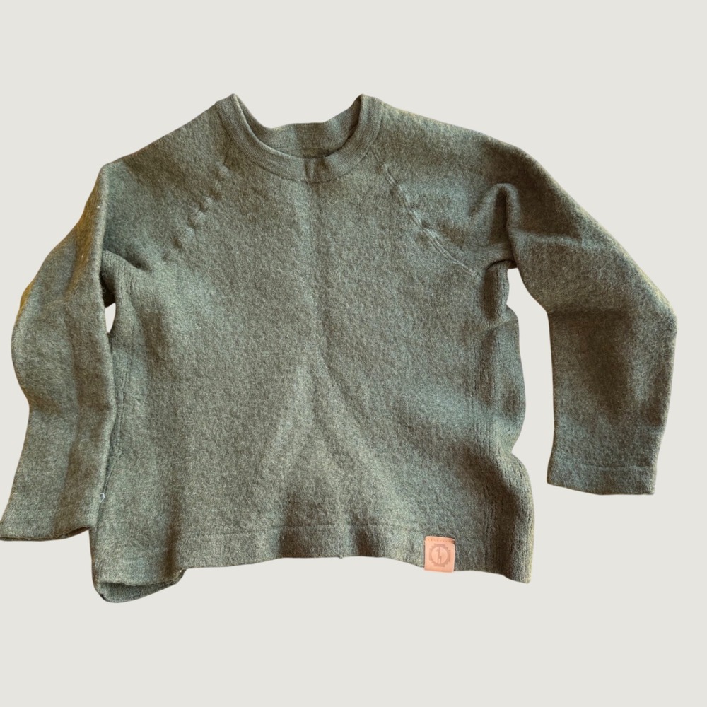Paka Apparel Kids Royal Alpaca Wool Blend Crewneck Sweater Green Medium